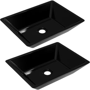 Kit 02 Cubas De Apoio Banheiro Lavabo C01 Rt45 Preto