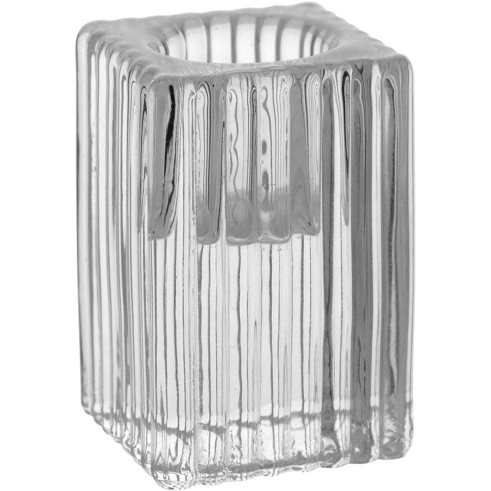 Castiçal 6X4X4Cm Vidro Transp