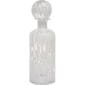 Messina Garrafa Decorativa 35X12X12Cm Vidro Branco Com Tampa