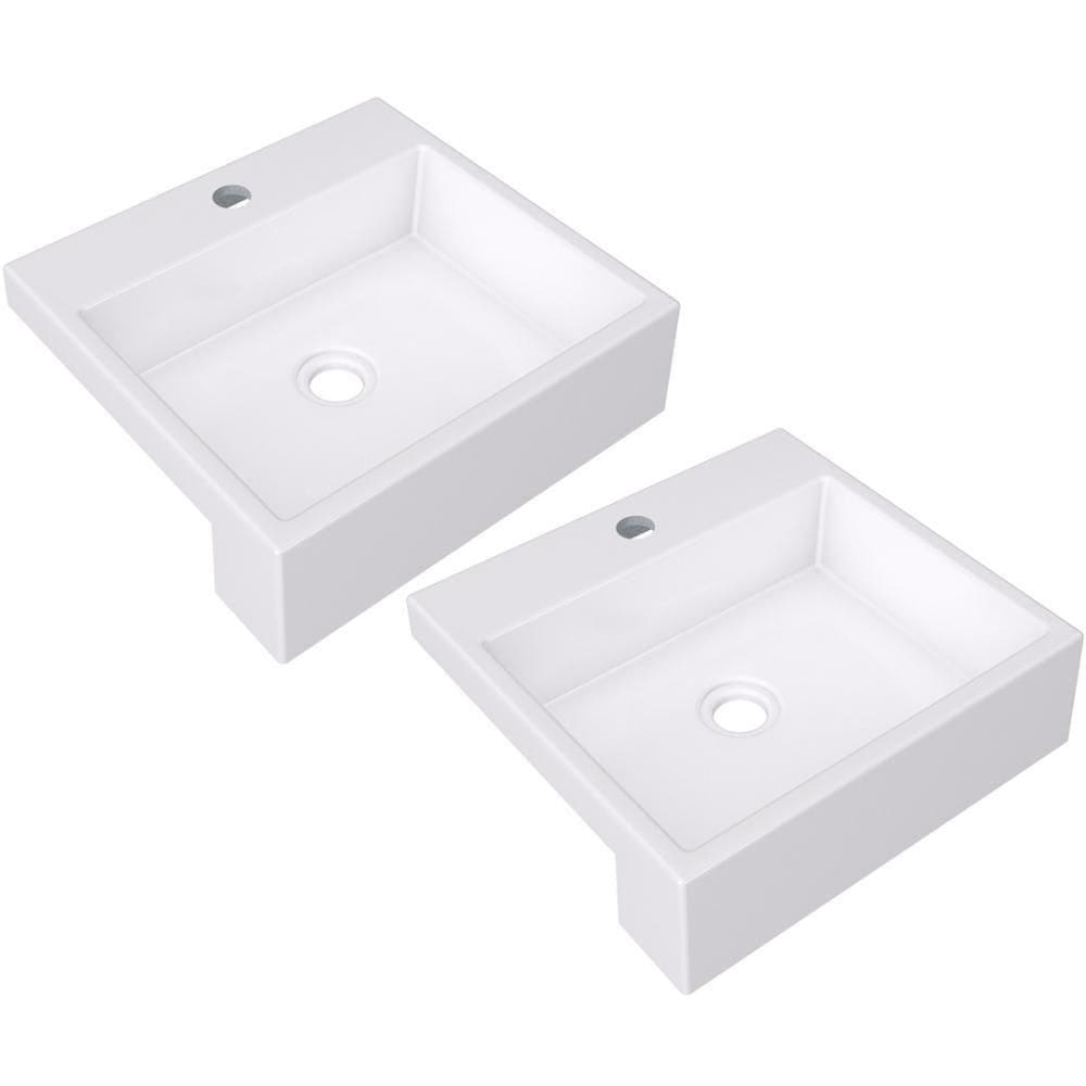 Kit 02 Cubas C01 Banheiro Lavabo Xq395 Branco