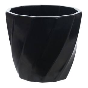 Vaso Torcido Decorativo Preto 12X13,5 Cm - Du0027Rossi