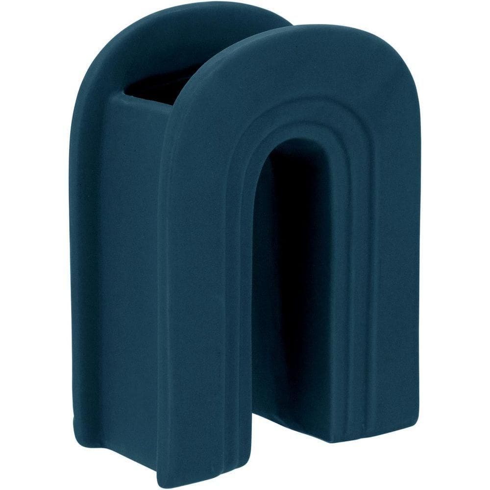 Opala Vaso 18X14X7Cm Cerâmica Azul