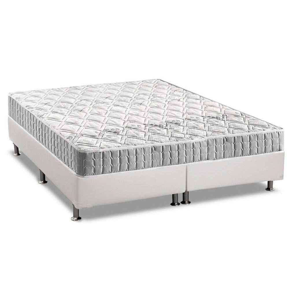 Cama Box Queen: Colchão Espuma D33 Anjos Orthosono + Base Crc Courano White(158X198)