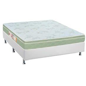 Cama Box Casal: Colchão Espuma D33 Castor Sleep Max + Base Crc Courano White(138X188)