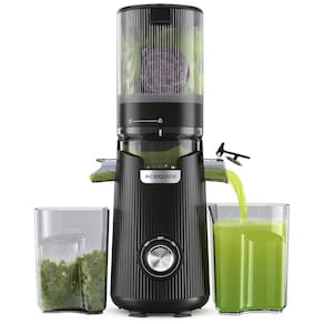 Espremedor de Sucos ACOQOOS, Pressão Fria para Frutas e Vegetais Inteiros com Funil Largo de 13,5 cm (Capacidade 1,8L), Fácil de Limpar,