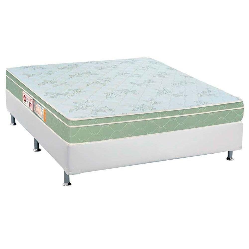 Cama Box Casal: Colchão Espuma Castor D33 Sleep Max + Base Crc Courano White(138X188)