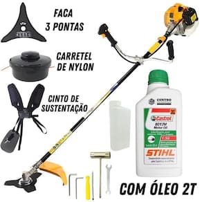 Roçadeira Vulcan Vr520h 2t 52cc + óleo Stihl 500ml 2 Tempos