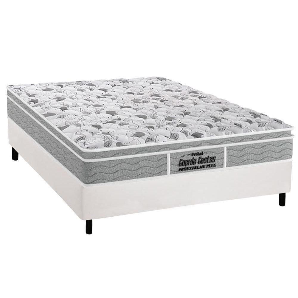 Cama Box Casal: Colchão Espuma Probel D45/Ep Guarda Costas Próextreme Plus + Base White(138X188)