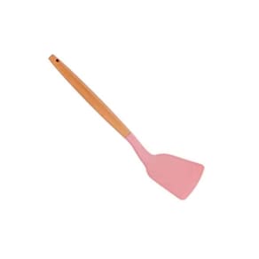 Espátula De Silicone Rosa Com Cabo De Madeira Lyor