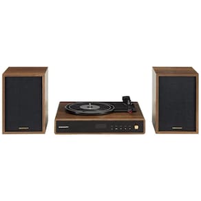 Toca-discos Crosley CR7019A-WA Alto 3Speed com Bluetooth, Rádio FM e Caixas de Som Estéreo Correspondentes, Nogueira