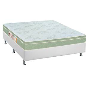 Cama Box Casal: Colchão Espuma Castor D33 Sleep Max + Base Crc Courano White(138X188)