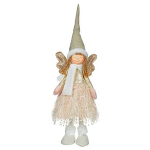 Boneco Decorativo Anjo Natalino Com Led Dourado 58x15 Cm F04 - D\`rossi