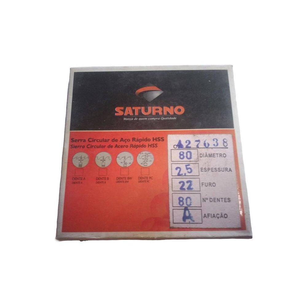 Serra Circular Aço Rápido Hss 80 X 2,5 X 22 Mm 80 Z Saturno