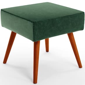 Puff Banqueta Decorativa Com Pés Palito Facto Verde Musgo