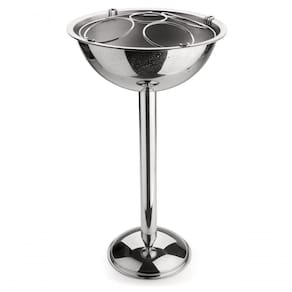 Champanheira Com Pedestal Inox Com Separador Garrafas 12,2 Litros Champagneira De Chão Evento Festa