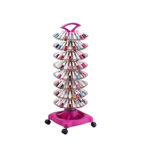 Carrinho Auxiliar Manicure 160 Esmaltes Rosa Dompel Style