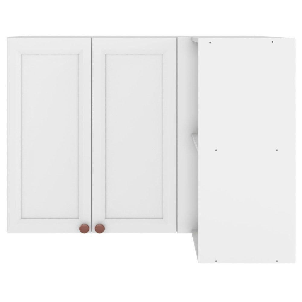 Armário Aéreo Para Canto 2 Portas 2 Nichos Unna Poliman Móveis Branco