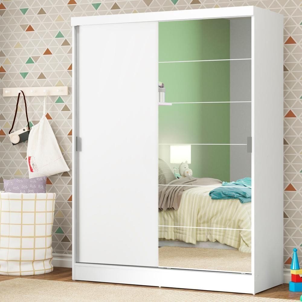 Guarda-roupa Infantil Madesa Luke 2 Portas Correr Espelho