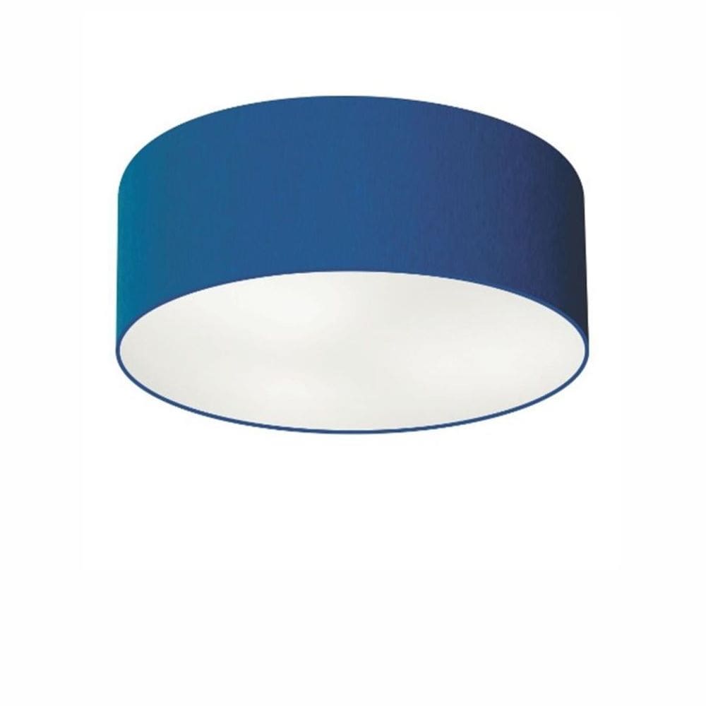 Plafon Cilíndrico Md-3046 Cúpula em Tecido 35x12cm Azul Marinho - Bivolt