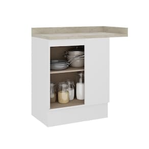 Balcão De Canto Mdf Milla 1 Porta Branco 94cm Carraro