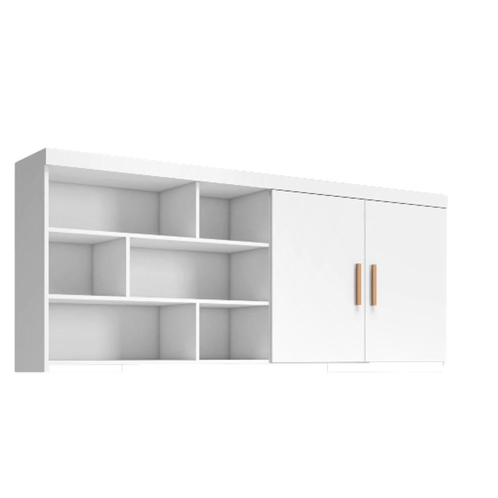 Módulo Aéreo Com 2 Porta E 6 Nichos Chiara Cor Branco Phoenix Baby