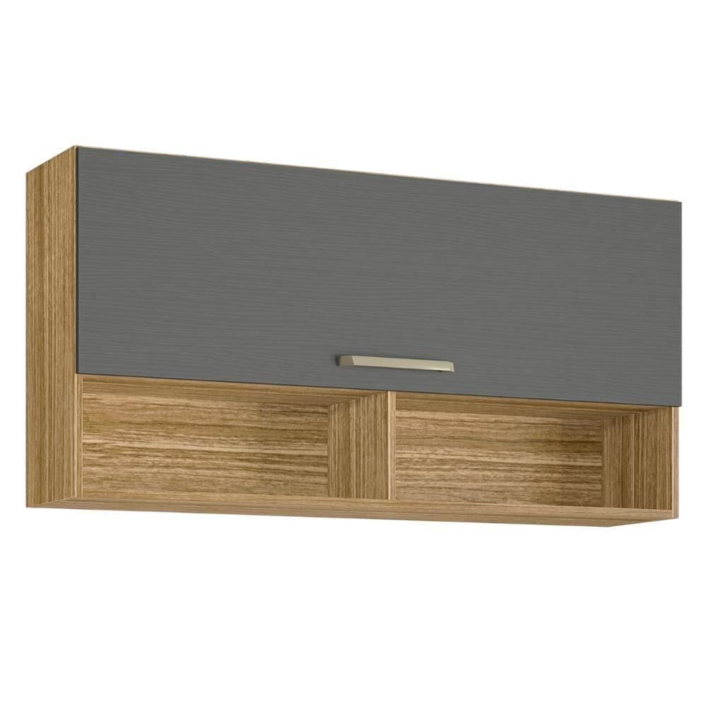 Armário Suspenso com 2 Nichos Skin Freijó Gris