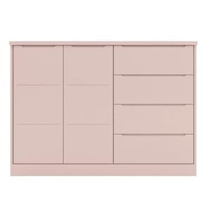 Cômoda Infantil Com 2 Portas E 4 Gavetas Pérola Cor Rose Phoenix Baby