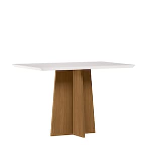 Mesa Jantar Retangular 120 x 80 Com Vidro 3mm Julia Sem Cadeiras - Ype - Off White - ÉdeCasaMóveis