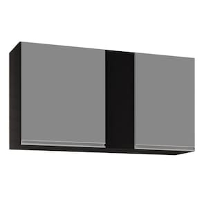 Armário Aéreo 100cm 2 Portas Indiana Preto cinza