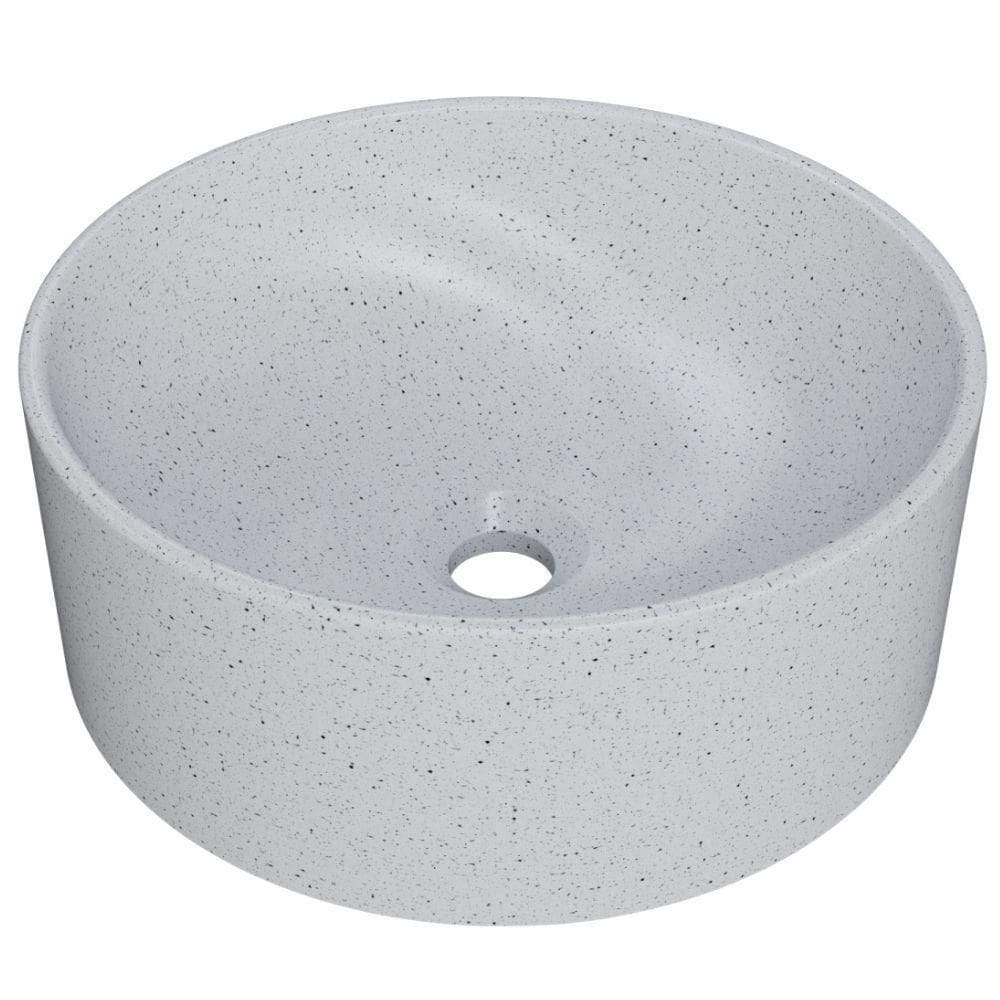 Cuba De Apoio Redonda Para Banheiro Lavabo C01 Bl34w Branco Granit Matte - Lyam