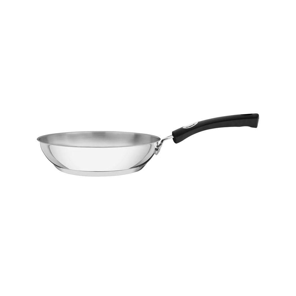 Frigideira Tramontina Solar Silicone Rasa Em Aço Inox Fundo Triplo Com Cabo De Silicone 20 Cm 1,3 L
