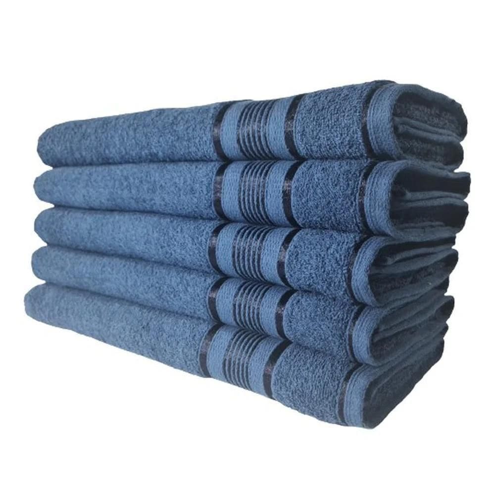 5 Toalhas Super Gigante Grossa Abraça O Corpão 80x180 Egito Azul