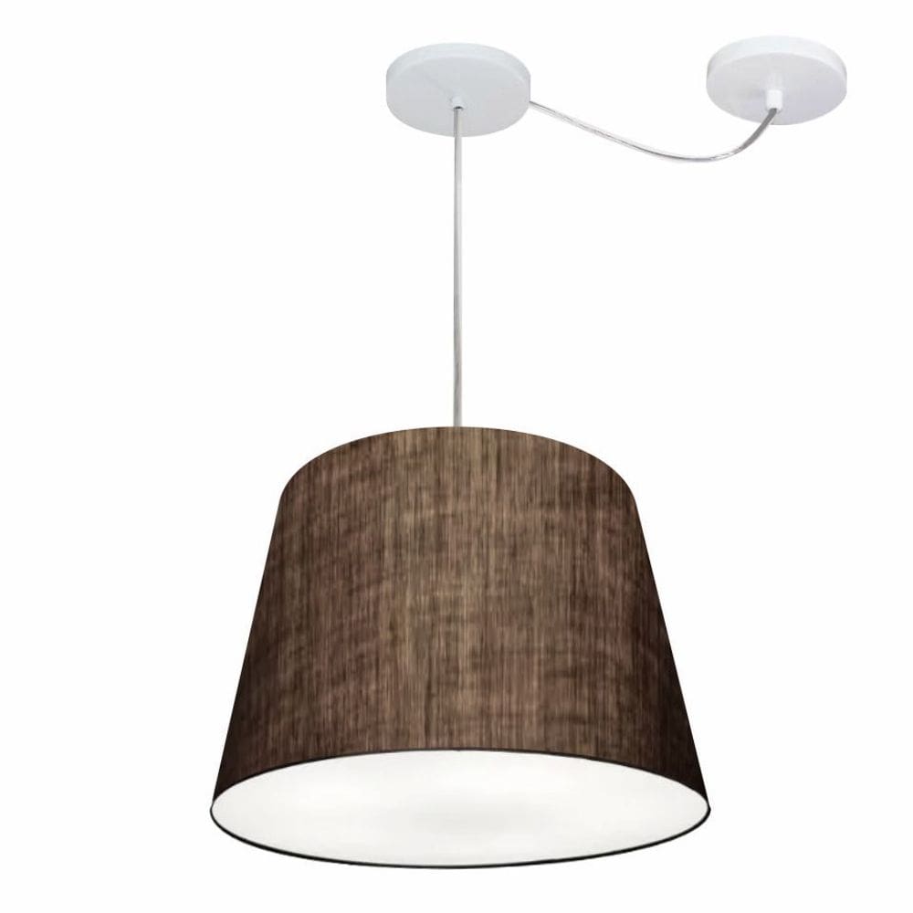 Lustre Pendente Cone Com Desvio Md-4280 CúpulaTec 30/30x40cm Café - Bivolt