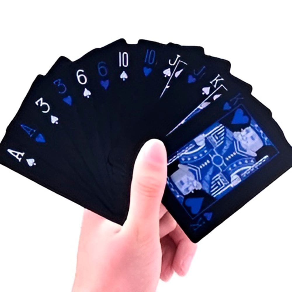 Baralho Black Poker Cartas Jogos Resistente à Água Cor Azul
