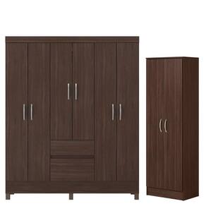 Guarda Roupa Casal Flash 2 com Sapateira Multiuso Golden Café - Demóbile