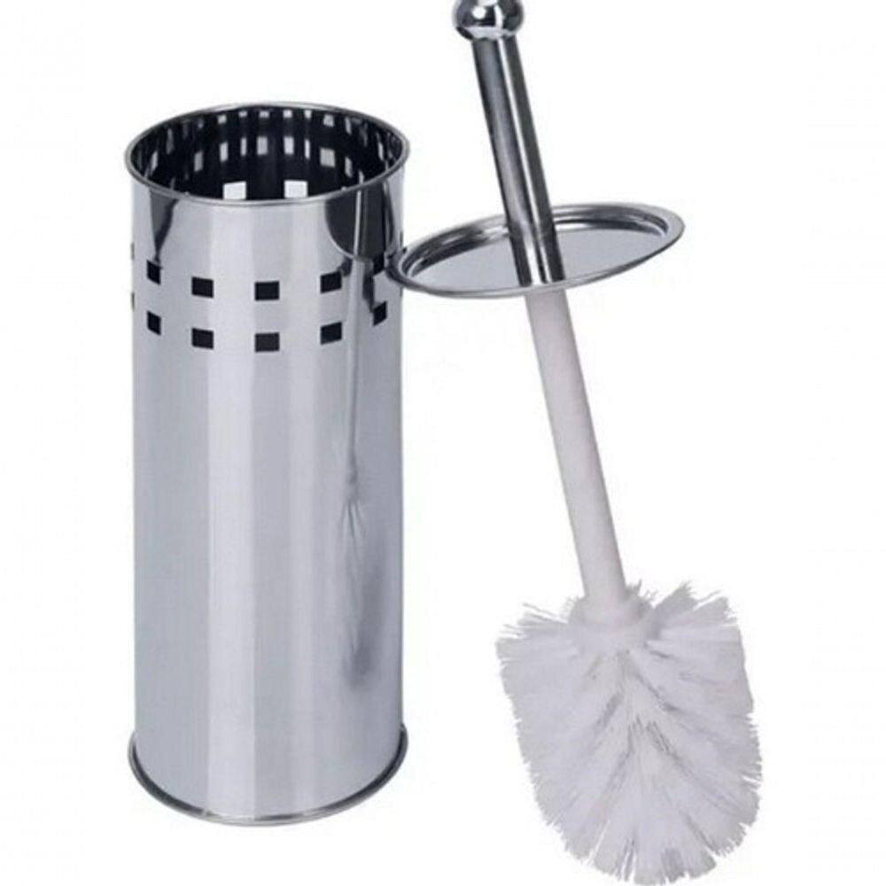 Escova Sanitária Banheiro Limpeza Com Suporte Em Inox