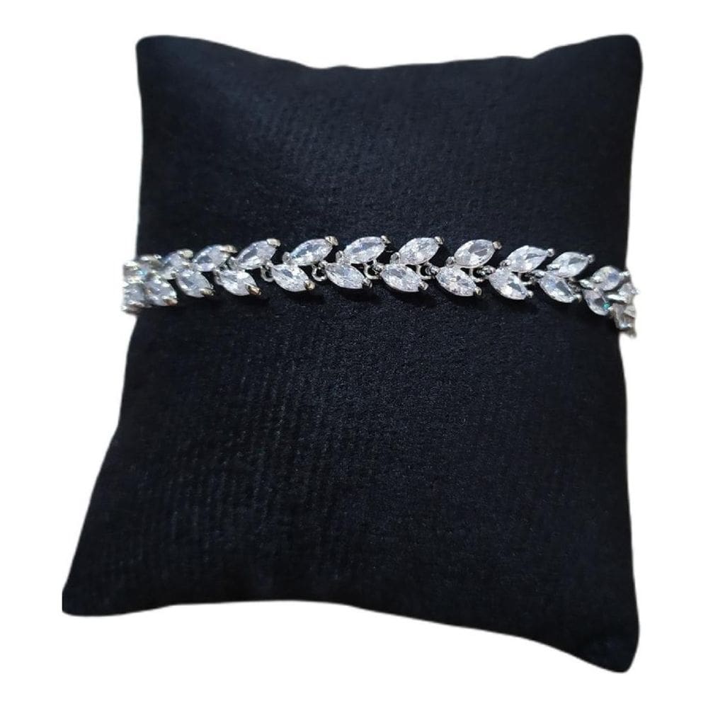 Pulseira Bracelete Prata Com Zircônia Noiva Debutante