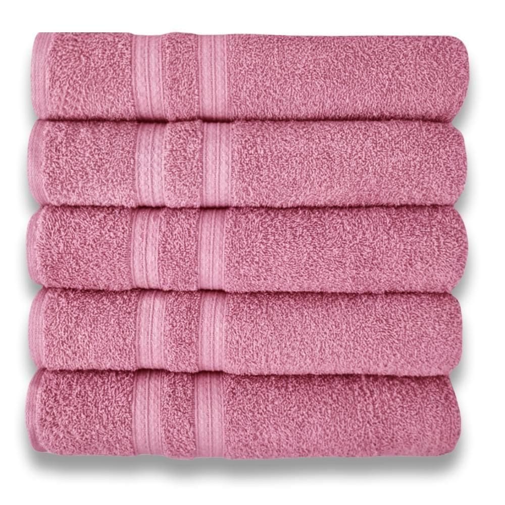 Kit 5 Toalhas Super Grossa E Felpuda Macia 80x150cm Rosê Beka