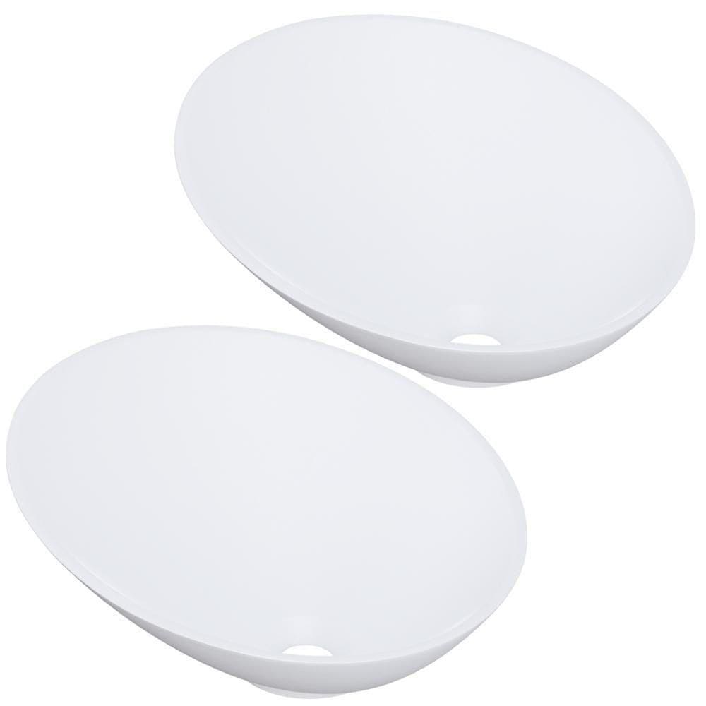 Kit 02 Cubas De Apoio Meia Lua Para Banheiro Lavabo C01 Bm38w Branco Matte Fosca - Lyam