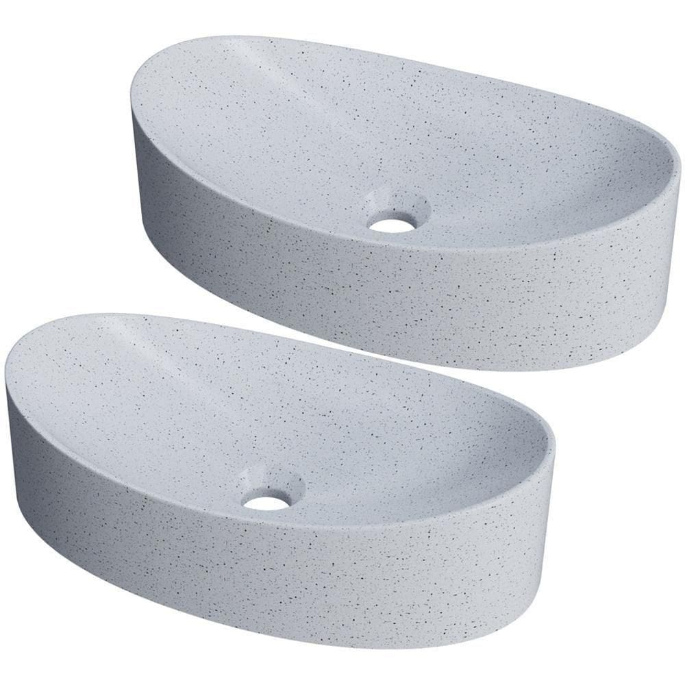 Kit 02 Cubas De Apoio Canoa Para Banheiro Lavabo C01 Bc47w Branco Granit - Lyam