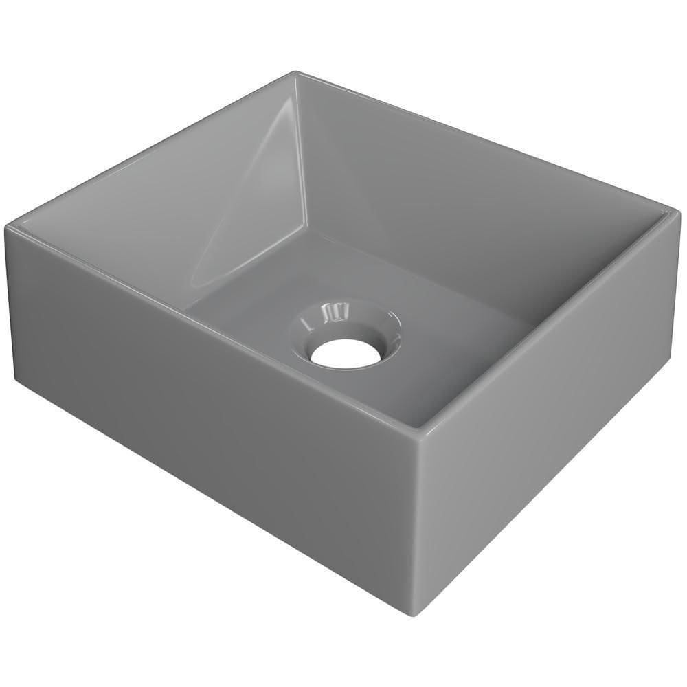 Cuba De Apoio Retangular Lavabo C01 Rt30w Cinza - Lyam
