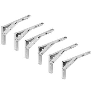 Kit 03 Pares Suporte Para Mesa Dobrável Retrátil 30cm H02 Mão Francesa Branco