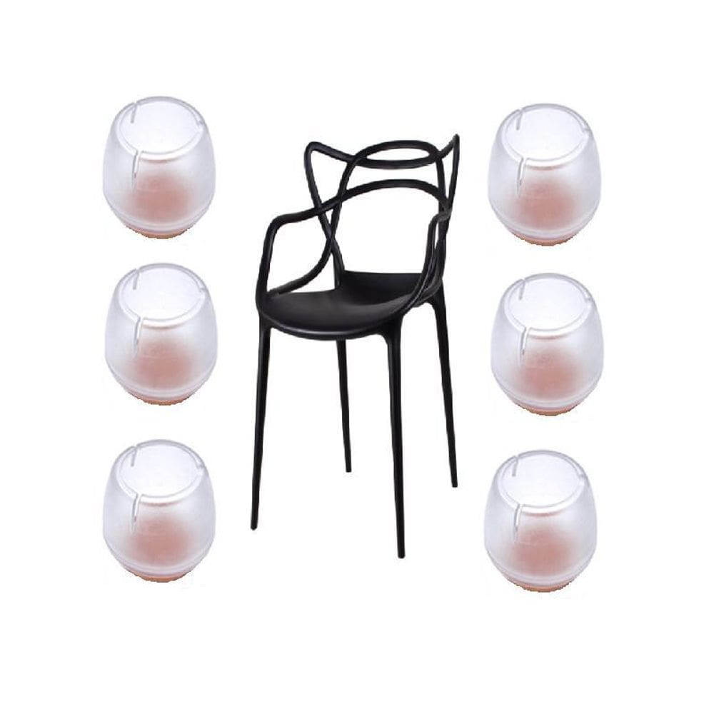 Kit 16 Pé Palito Silicone C Feltro 12Mm A 16Mm Perna Cadeira