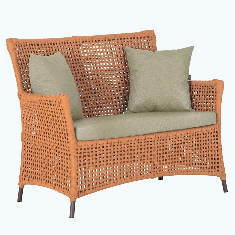 1 Sofá área Externa Igapó Alumínio Marrom Corda Náutica E7 Terra Cota