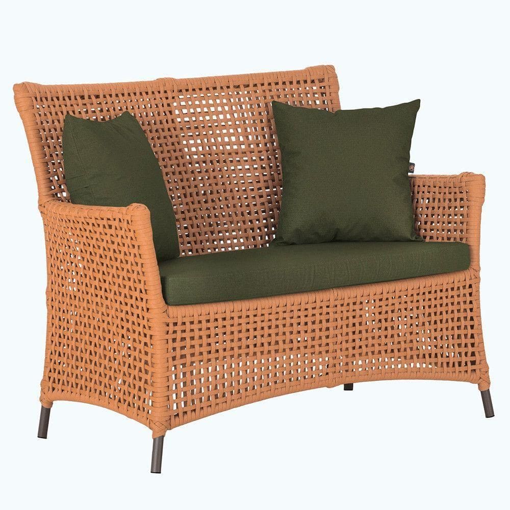 1 Sofá área Externa Igapó Alumínio Marrom Corda Náutica E13 Terra Cota