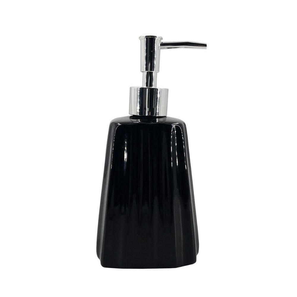 Saboneteira Liquida De Cerâmica Modelagem Lavabo Preto Luxo