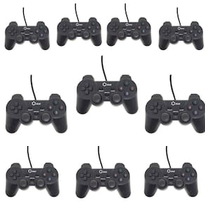 Kit 10 Controle Joystick C Fio Lotus Dualshock 2 Pc Lt-ct008