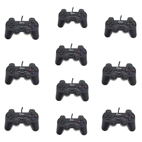 Kit 10 Controle Dualshock 2 Com Fio PS2 Preto Lotus Ct007