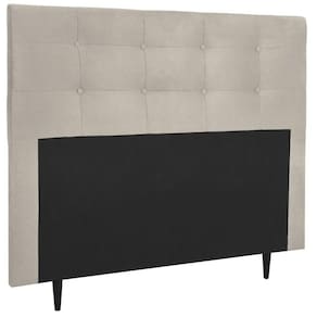 Cabeceira Estofada Cama Casal 140 Cm Helena Suede Bege
