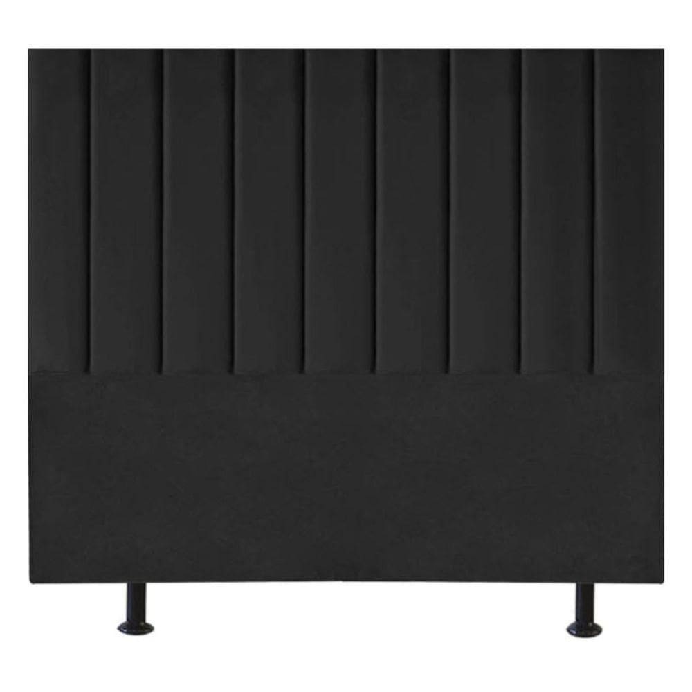 Cabeceira Estofada Cama King 195 Cm Paolla Veludo Preto
